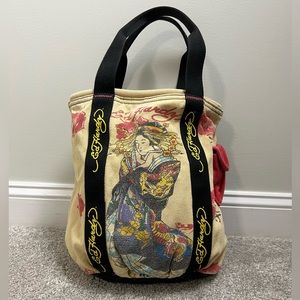Vintage Ed Hardy Geisha & Phoenix Tote Bag